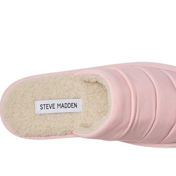 New Steve Madden Pink Cozy Chex Slip On Slide Slippers Clogs Shoes Mules Lined - Picture 5 of 7